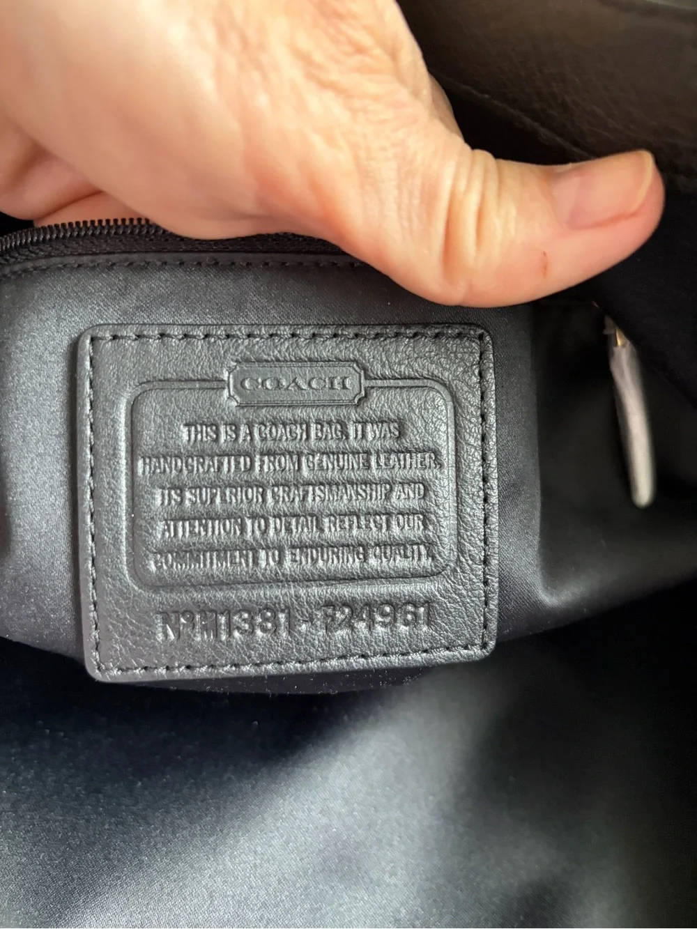 COACH Campbell Bell Black Leather Tote Bag with Gold Hardware. NWT